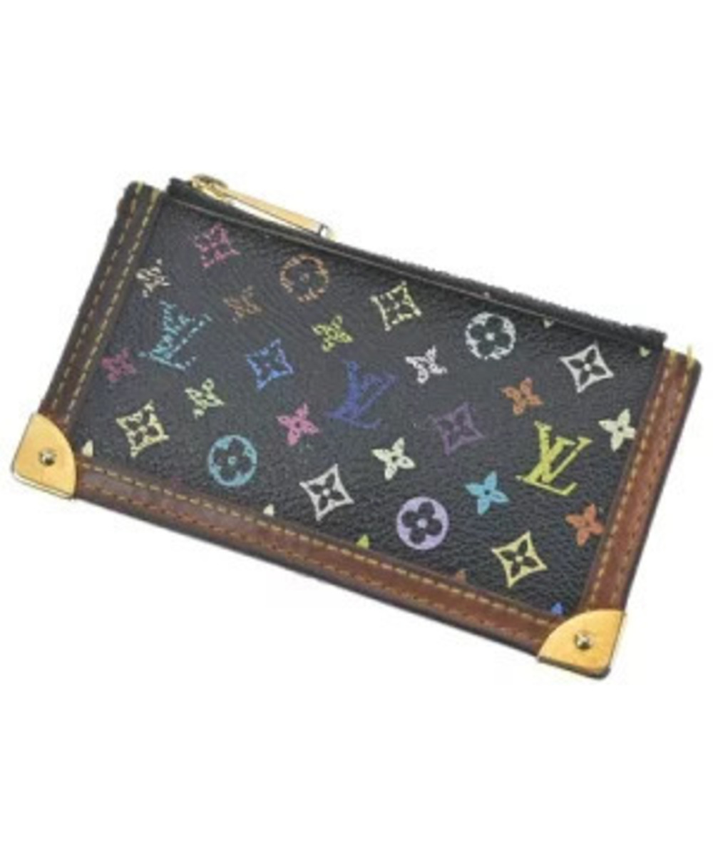 Louis Vuitton Wallet coin case Wallet Black Yellow Pink All over